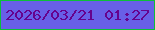 文字の大きさ：1、枠の色：0cbf39、背景の色：685fe7、文字の色：66028d 無料ブログパーツのブログ時計