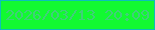 文字の大きさ：4、枠の色：0cbfba、背景の色：12f931、文字の色：40cf7a 無料ブログパーツのブログ時計
