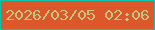 文字の大きさ：2、枠の色：0cc3ab、背景の色：dc582b、文字の色：c3c680 無料ブログパーツのブログ時計