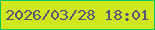 文字の大きさ：4、枠の色：0cc760、背景の色：d0e71d、文字の色：565677 無料ブログパーツのブログ時計