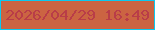 文字の大きさ：1、枠の色：0cc9ef、背景の色：cb6442、文字の色：b93d48 無料ブログパーツのブログ時計