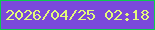 文字の大きさ：5、枠の色：0ccb4f、背景の色：7b49da、文字の色：e3fb7a 無料ブログパーツのブログ時計