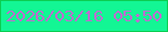 文字の大きさ：4、枠の色：0ccd51、背景の色：13f694、文字の色：bd6dcf 無料ブログパーツのブログ時計