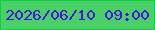 文字の大きさ：3、枠の色：0cce49、背景の色：49d166、文字の色：4b0fe8 無料ブログパーツのブログ時計