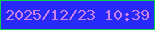 文字の大きさ：3、枠の色：0ccf47、背景の色：282afc、文字の色：ca81e9 無料ブログパーツのブログ時計