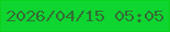 文字の大きさ：5、枠の色：0cd01a、背景の色：0ed530、文字の色：336e36 無料ブログパーツのブログ時計