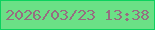 文字の大きさ：3、枠の色：0cd25e、背景の色：6be086、文字の色：966d81 無料ブログパーツのブログ時計