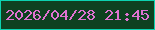 文字の大きさ：3、枠の色：0cd2b0、背景の色：0e4120、文字の色：e072d2 無料ブログパーツのブログ時計