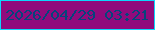 文字の大きさ：5、枠の色：0cd8fc、背景の色：900b7c、文字の色：05457c 無料ブログパーツのブログ時計