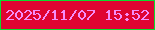 文字の大きさ：1、枠の色：0cdb2e、背景の色：df0432、文字の色：f48efa 無料ブログパーツのブログ時計