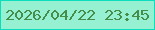 文字の大きさ：4、枠の色：0cddbd、背景の色：95f1d1、文字の色：468c4b 無料ブログパーツのブログ時計