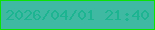 文字の大きさ：4、枠の色：0ce204、背景の色：40b9a2、文字の色：1cb491 無料ブログパーツのブログ時計