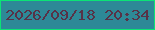 文字の大きさ：3、枠の色：0ce376、背景の色：2d8997、文字の色：573247 無料ブログパーツのブログ時計