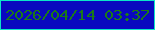 文字の大きさ：5、枠の色：0ce6c7、背景の色：0909bf、文字の色：1b7a18 無料ブログパーツのブログ時計