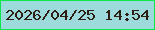 文字の大きさ：5、枠の色：0ce74b、背景の色：9cdadc、文字の色：2d1e13 無料ブログパーツのブログ時計