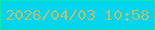 文字の大きさ：4、枠の色：0ce7ae、背景の色：00d5ef、文字の色：b4c176 無料ブログパーツのブログ時計