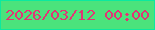 文字の大きさ：1、枠の色：0ce99f、背景の色：4be37c、文字の色：e23475 無料ブログパーツのブログ時計