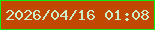 文字の大きさ：1、枠の色：0cec12、背景の色：c04801、文字の色：cbeec6 無料ブログパーツのブログ時計