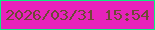 文字の大きさ：5、枠の色：0ced80、背景の色：e723bb、文字の色：6e4936 無料ブログパーツのブログ時計