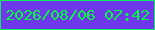 文字の大きさ：4、枠の色：0cef5e、背景の色：6f38eb、文字の色：00fe3e 無料ブログパーツのブログ時計