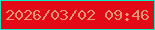 文字の大きさ：4、枠の色：0cefc5、背景の色：e40917、文字の色：df9673 無料ブログパーツのブログ時計
