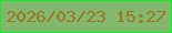 文字の大きさ：1、枠の色：0cf022、背景の色：82b76d、文字の色：9c7723 無料ブログパーツのブログ時計