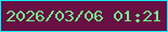 文字の大きさ：3、枠の色：0cf0ff、背景の色：671043、文字の色：74f08d 無料ブログパーツのブログ時計