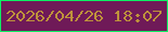文字の大きさ：3、枠の色：0cf163、背景の色：6f1a58、文字の色：be923b 無料ブログパーツのブログ時計