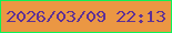 文字の大きさ：3、枠の色：0cf258、背景の色：eb9743、文字の色：5f3195 無料ブログパーツのブログ時計