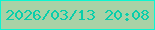 文字の大きさ：4、枠の色：0cf5d1、背景の色：a8d2a6、文字の色：09ceab 無料ブログパーツのブログ時計