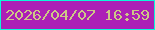 文字の大きさ：2、枠の色：0cf7d9、背景の色：ac1fb6、文字の色：cdc786 無料ブログパーツのブログ時計