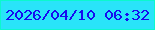 文字の大きさ：4、枠の色：0cf8cd、背景の色：29e4f9、文字の色：170cef 無料ブログパーツのブログ時計