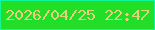 文字の大きさ：3、枠の色：0cf99b、背景の色：21df29、文字の色：ecce7b 無料ブログパーツのブログ時計
