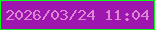 文字の大きさ：5、枠の色：0cfa18、背景の色：9d17af、文字の色：db87d3 無料ブログパーツのブログ時計