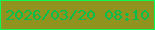 文字の大きさ：3、枠の色：0cfa56、背景の色：91931f、文字の色：02be4d 無料ブログパーツのブログ時計