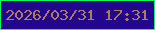 文字の大きさ：2、枠の色：0cfa5b、背景の色：22068b、文字の色：ad7c62 無料ブログパーツのブログ時計