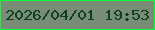 文字の大きさ：4、枠の色：0cfc3a、背景の色：798c76、文字の色：0b4024 無料ブログパーツのブログ時計
