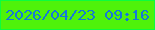 文字の大きさ：2、枠の色：0cfd3e、背景の色：4ff20a、文字の色：1578d7 無料ブログパーツのブログ時計