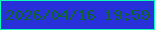 文字の大きさ：1、枠の色：0cfdb8、背景の色：2830d9、文字の色：0e662d 無料ブログパーツのブログ時計