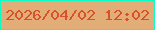 文字の大きさ：5、枠の色：0cfdc8、背景の色：e3ad78、文字の色：d7512a 無料ブログパーツのブログ時計