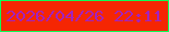 文字の大きさ：2、枠の色：0cfe57、背景の色：f52603、文字の色：a322bd 無料ブログパーツのブログ時計