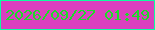 文字の大きさ：5、枠の色：0cff9f、背景の色：da40bf、文字の色：1ddb29 無料ブログパーツのブログ時計
