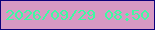文字の大きさ：4、枠の色：0d007b、背景の色：d799c3、文字の色：3dfba2 無料ブログパーツのブログ時計