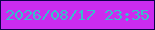 文字の大きさ：5、枠の色：0d014a、背景の色：cb2cef、文字の色：37bfcc 無料ブログパーツのブログ時計