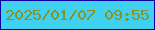 文字の大きさ：2、枠の色：0d019f、背景の色：41d1f0、文字の色：8b911c 無料ブログパーツのブログ時計
