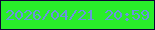 文字の大きさ：1、枠の色：0d0233、背景の色：29ed2a、文字の色：6994df 無料ブログパーツのブログ時計