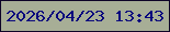 文字の大きさ：3、枠の色：0d0427、背景の色：a7ae96、文字の色：08067d 無料ブログパーツのブログ時計