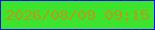 文字の大きさ：2、枠の色：0d0fe5、背景の色：3de42e、文字の色：b39d19 無料ブログパーツのブログ時計