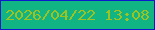 文字の大きさ：3、枠の色：0d19cd、背景の色：10b583、文字の色：9dc323 無料ブログパーツのブログ時計