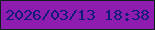 文字の大きさ：1、枠の色：0d211a、背景の色：8e1caf、文字の色：0e1c78 無料ブログパーツのブログ時計